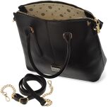 Monnari velká dámská kabelka aktovka shopper bag s reliéfní texturou kůže - černá - 4