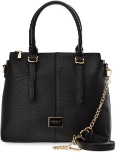 Monnari velká dámská kabelka aktovka shopper bag s reliéfní texturou kůže - černá
