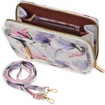 CAVALDI dámská mini kabelka peněženka pouzdro na telefon 2v1 malá květinová kabelka - bílá - 4