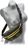 Pánská sportovní vodotěsná ledvinka objemná velká bederní taštička - žlutá-černá - 3