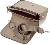 VICTORIA&CO klasická crossbody postbag prostorná pevná dámská kabelka s širokým látkovým popruhem - béžová - 4