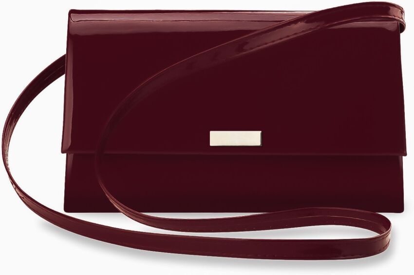 Dámská lakovaná burgundová elegantní psaníčko - listonoška
