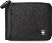 Kožená pánská peněženka na zip elegantní peněženka z přírodní kůže prostorná RFID - černá - 2