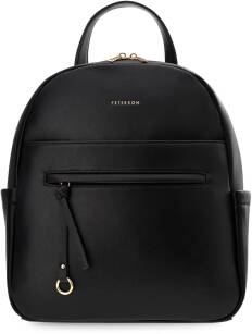Peterson elegantní dámský batoh velký prostorný městský batoh A4 kožený klasický - černý