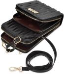 Malá dámská kabelka peněženka pouzdro na telefon 2v1 psaníčko crossbody - černá - 2