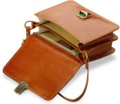 Dámská kožená crossbody kabelka VERA PELLE – černá - 3