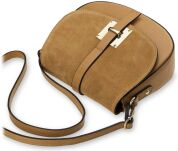 Italská listonoška se semišovou klopou vera pelle šedý - 4