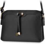 Klasické listonoška s dlouhým popruhem dvoukomorová taška s přivěškemm - 11