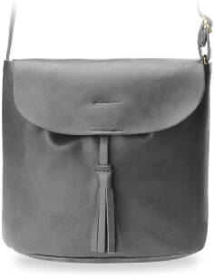 Praktická dámská kabelka listonoška s klopou styl retro šedý