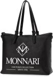 Objemná dámská taška monnari velká shopperka víkendová taška s logem - černá - 2