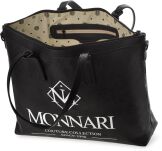 Objemná dámská taška monnari velká shopperka víkendová taška s logem - černá - 4