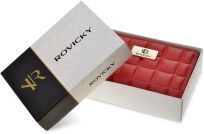 Dámská malá prošívaná peněženka Rovicky gift wallet z ekologické kůže - červená - 3