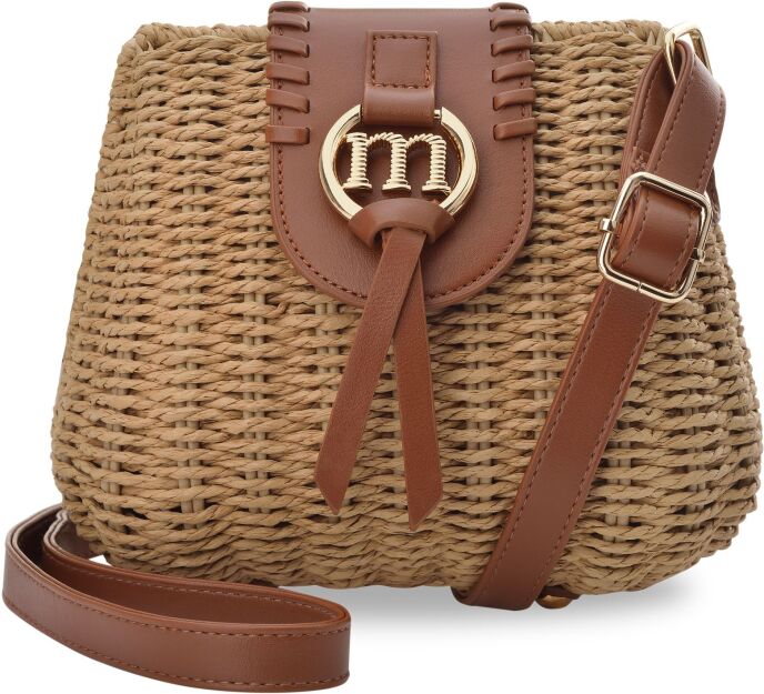 Monnari pletená dámská kabelka listonoška kufr elegantní košík - camel