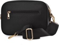 Dámská kabelka crossbody z eko kůže s nastavitelným popruhem, dvě komory - černá - 3