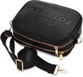 Dámská kabelka crossbody z eko kůže s nastavitelným popruhem, dvě komory - černá - 4