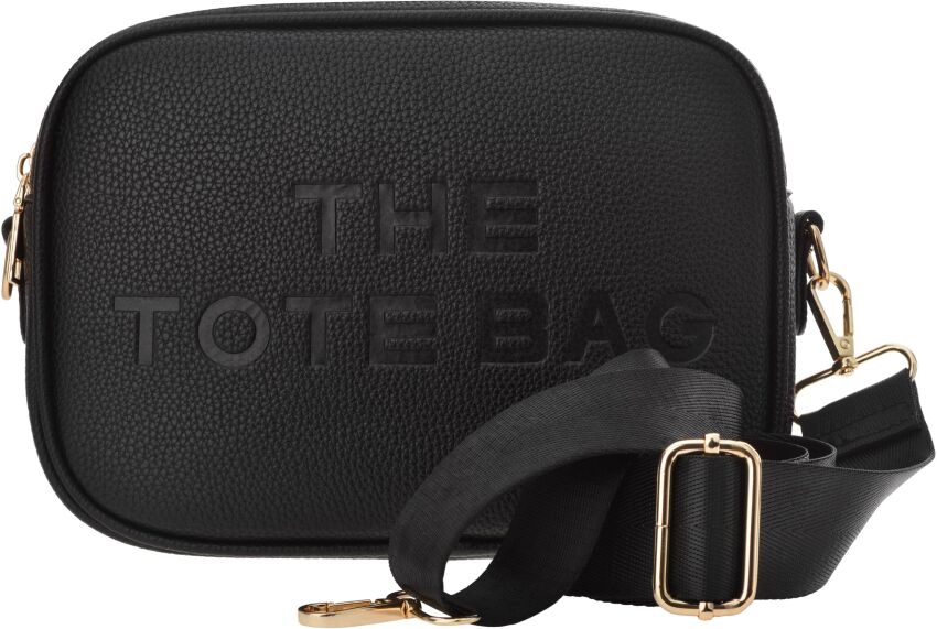 Dámská kabelka crossbody z eko kůže s nastavitelným popruhem, dvě komory - černá
