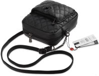 Prošívaná taška monnari malá dámská kabelka na dlouhém řemínku s řetízkem - černá - 3