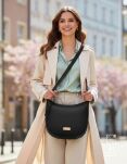 Klasická dámská kabelka MONNARI velká crossbody shopper taška s dlouhým popruhem - černá - 6