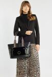 Monnari velká tříkomorová taška shopper velká aktovka lodička na rameno - černá - 7