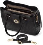 Monnari dámská elegantní kabelka pevná kufříková taška s logem - černá - 4