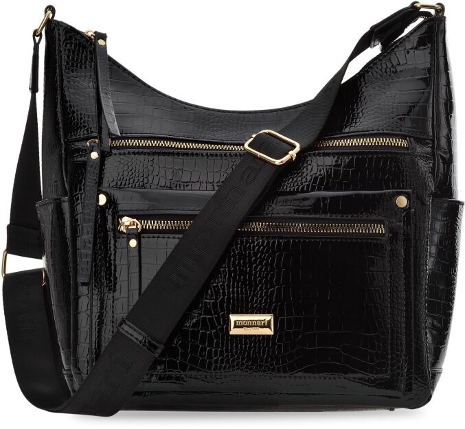 Monnari dámská taška prostorná kabelka velká pošťácká s kapsami - černá