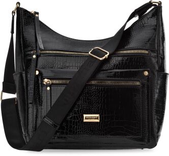 Monnari dámská taška prostorná kabelka velká pošťácká s kapsami - černá