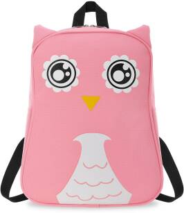 Půvabný školní batůžek cestovní batoh pro mládež sova sovička - růžová