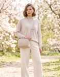Dámská kabelka přes rameno s popruhem crossbody z ekokůže - béžová - 7