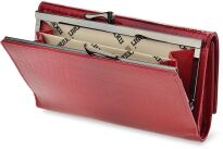 Lakovaná dámská peněženka monnari kožená portmonka na patentku hadový vzor - červená - 4