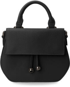 Krásná dámská kabelka kufřík s klopou zpevněná černá