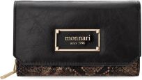 Dámská peněženka s klopou Monnari na zip a patent, exkluzivní hadí vzor - černá - 4