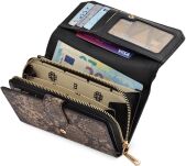 Dámská peněženka s klopou Monnari na zip a patent, exkluzivní hadí vzor - černá - 3