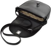 Dámská půlkruhová černá kabelka listonoška crossbody monnari s vytlačeným krokodýlím vzorem hadí kůže - 4