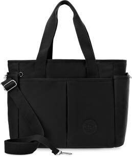 Peterson dámská sportovní městská velká taška prostorná shopper s kapsami a dlouhým popruhem - černá