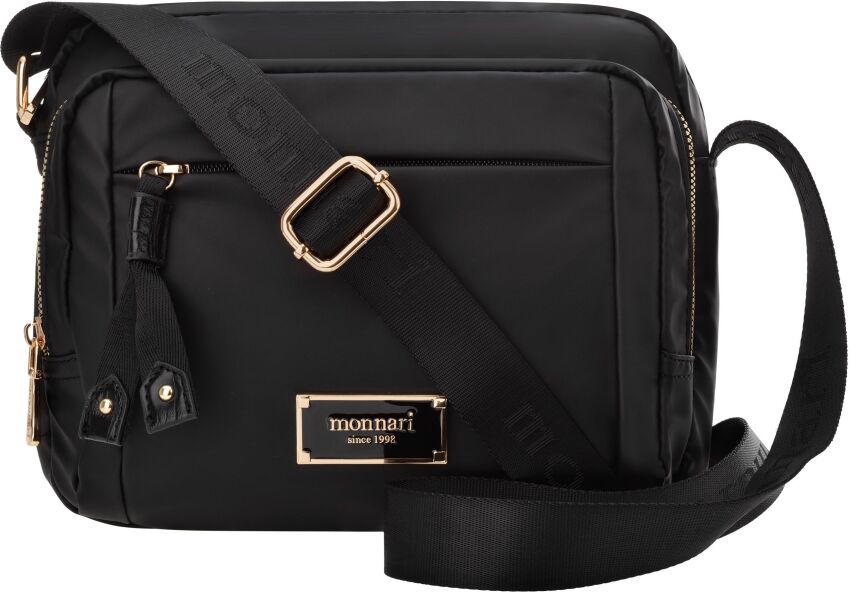 Monnari prostorná kabelka dvoukomorová crossbody taška dámská - černá