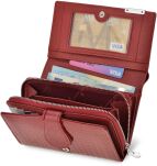 Elegantní lakovaná dámská peněženka červená - 10