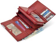 Elegantní lakovaná dámská peněženka červená - 11