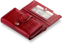 Elegantní lakovaná dámská peněženka červená - 4