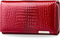 Elegantní lakovaná dámská peněženka červená - 3