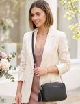 Klasická dámská kabelka Victoria&Co elegantní crossbody na řetízku kufřík - černá - 5