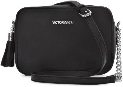 Klasická dámská kabelka Victoria&Co elegantní crossbody na řetízku kufřík - černá