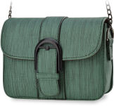 Retro crossbody kabelka s řetízkem a ozdobnou přezkou - béžová - 2