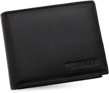 4U Cavaldi malá klasická kožená pánská rozšiřitelná peněženka slick horizontální měkká kůže RFID - černá