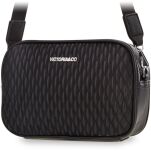 Dámská kabelka crossbody z eko kůže prošívaná dvoukomorová s nastavitelným popruhem - černá - 4