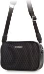 Dámská kabelka crossbody z eko kůže prošívaná dvoukomorová s nastavitelným popruhem - černá - 2