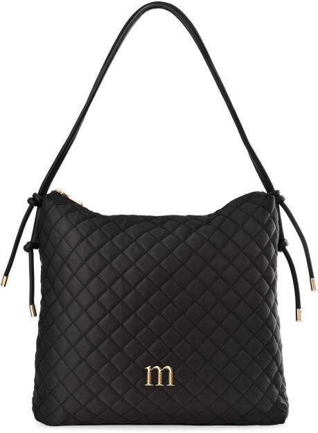 Prošívaná dámská taška monnari měkká shopperka prostorná velká kabelka sáček přes rameno - černá