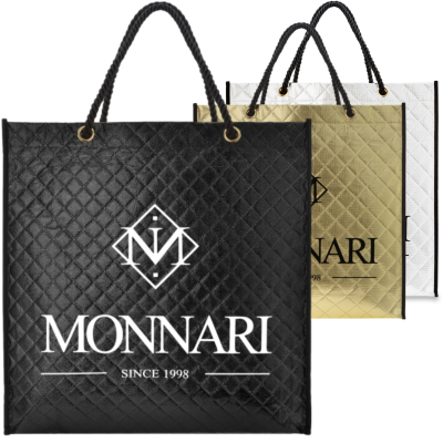 Prošívaná taška monnari velkokapacitní taška eko nákupy metalická shopperka s logo