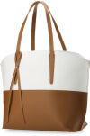 Italská dámská kabelka z přírodní kůže shopper bag pastelová - camel - 2