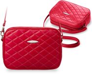 Prošívaná malá dámská kabelka červená - 3