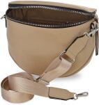 Dámská kabelka 2v1 crossbody a ledvinka z eko kůže - béžová - 4